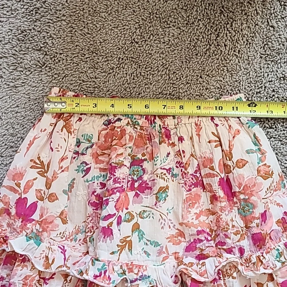 Cotton Watercolor Floral Flutter Mini Skirt - Picture 13 of 14
